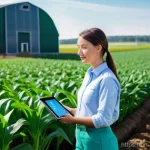 농업환경기술자 경력 쌓기 좋은 회사 리스트 - **Prompt 1: Future of Smart Agriculture**
    "A wide-angle, vibrant, and futuristic realistic image...