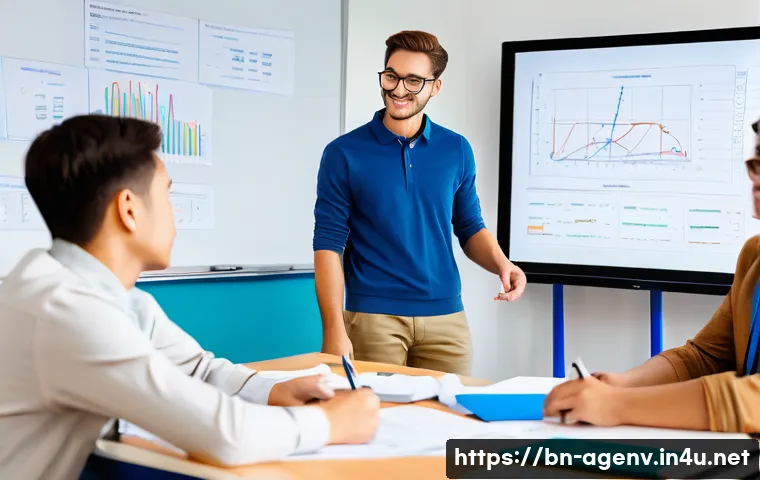 농업환경기술자 자격증 학습 방법 비교 - **Prompt 1 (Coaching Center):**
    A diverse group of 5-7 adult students, both male and female, ran...